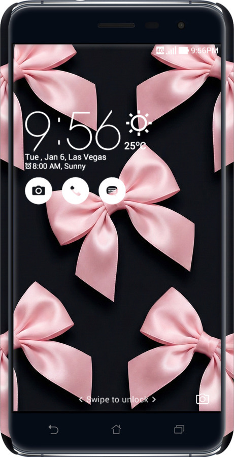 3D пластиковий матовий чехол Coquette Ribbons Dark Coquette для Asus Zenfone 3 ZE520KL - 6767m-449 изображение 