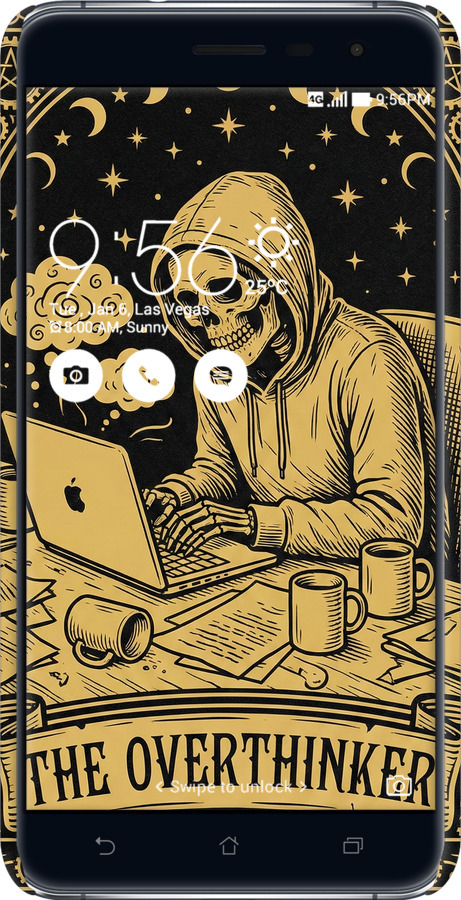 3D пластиковый матовый чехол The Overthinker для Asus Zenfone 3 ZE520KL - 6774m-449 изображение 