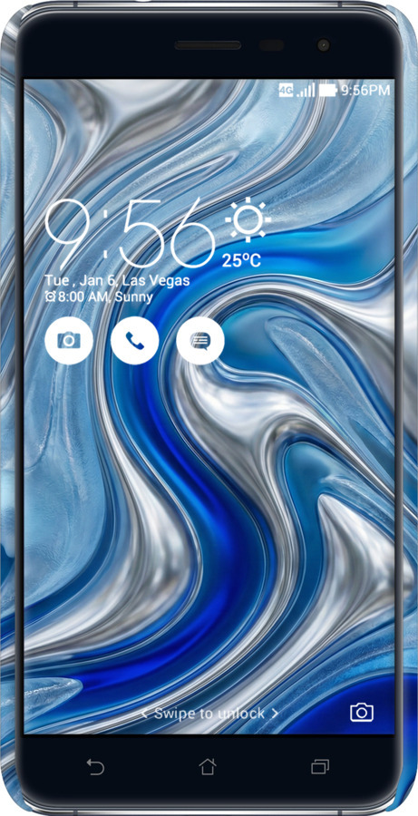 3D пластиковый матовый чехол Liquid Chrome для Asus Zenfone 3 ZE520KL - 6781m-449 изображение 