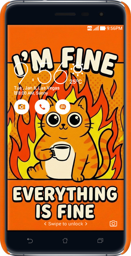 3D пластиковый матовый чехол Funny Cat для Asus Zenfone 3 ZE520KL - 6786m-449 изображение 