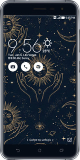 Силиконовый чехол Celestial Harmony: Sun & Moon Gold Mystic Pattern для Asus Zenfone 3 ZE520KL - 6778u-449 изображение 
