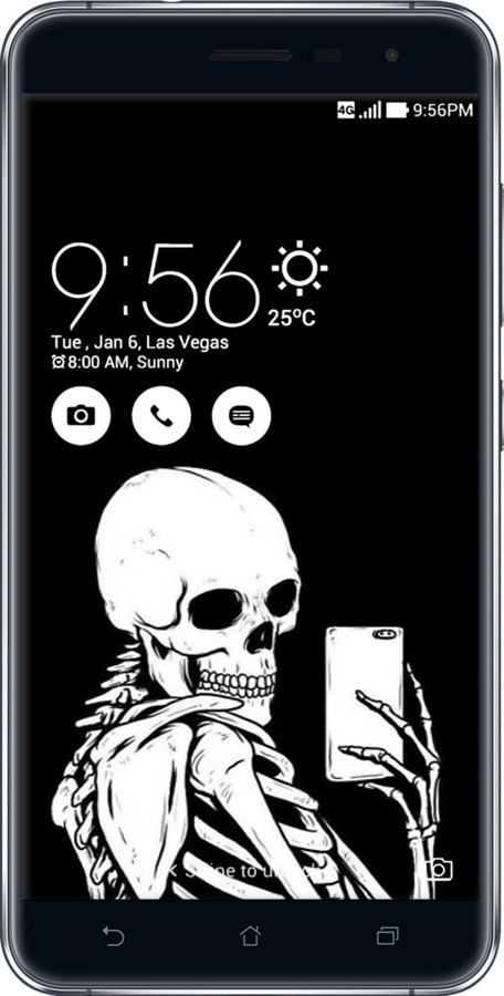 Силіконовий чехол Скелет робить Selfie для Asus Zenfone 3 ZE520KL - 6535u-449 изображение 