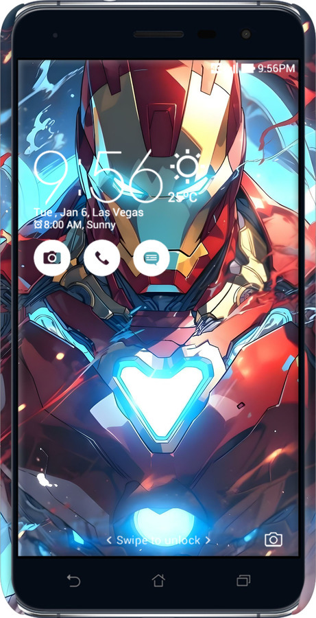 3D пластиковий матовий чехол Железный человек для Asus Zenfone 3 ZE552KL - 6372m-448 изображение 