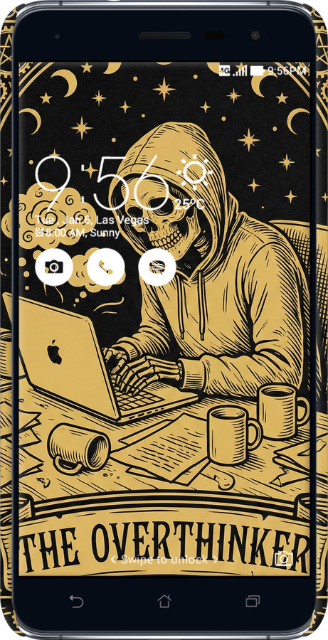 3D пластиковый матовый чехол The Overthinker для Asus Zenfone 3 ZE552KL - 6774m-448 изображение 