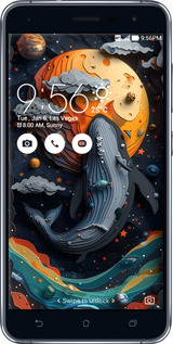 Силіконовий чехол Кит у космосі для Asus Zenfone 3 ZE552KL - 6328u-448 изображение 