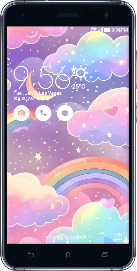 Силиконовый чехол Облака и радуга для Asus Zenfone 3 ZE552KL - 6312u-448 изображение 
