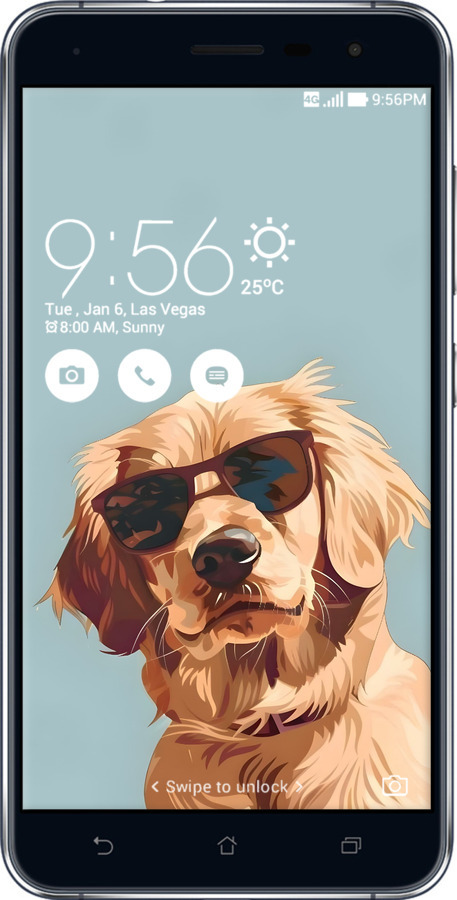 Силіконовий чехол Пес в очках для Asus Zenfone 3 ZE552KL - 6381u-448 изображение 