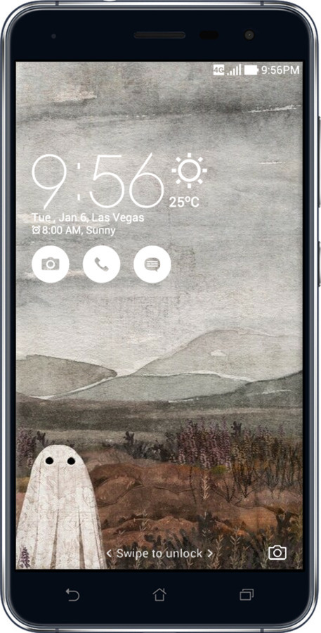 Силиконовый чехол Одинокий призрак на фоне гор для Asus Zenfone 3 ZE552KL - 6486u-448 изображение 