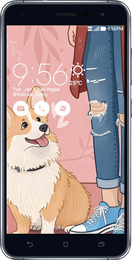 Силиконовый чехол Корги 3 для Asus Zenfone 3 ZE552KL - 6707u-448 изображение 