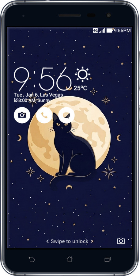 Силіконовий чехол Cute Cat Celestial/Witchy для Asus Zenfone 3 ZE552KL - 6787u-448 изображение 