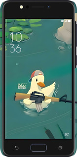3D пластиковий матовий чехол Каченя з автоматом для Asus ZenFone 4 Max ZC520KL - 6356m-1242 изображение 