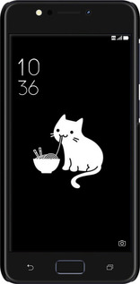 3D пластиковый матовый чехол С милым котом на черном фоне для Asus ZenFone 4 Max ZC520KL - 6528m-1242 изображение 