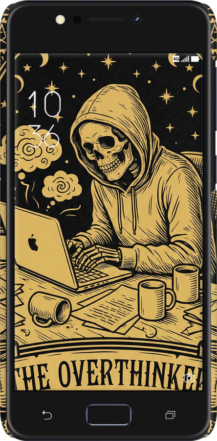 3D пластиковый матовый чехол The Overthinker для Asus ZenFone 4 Max ZC520KL - 6774m-1242 изображение 