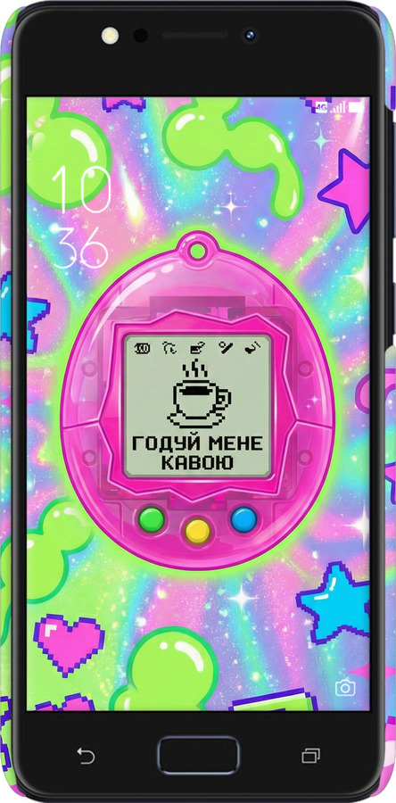 3D пластиковый матовый чехол Y2K Aesthetic Retro Pet: Годуй мене кавою для Asus ZenFone 4 Max ZC520KL - 6784m-1242 изображение 