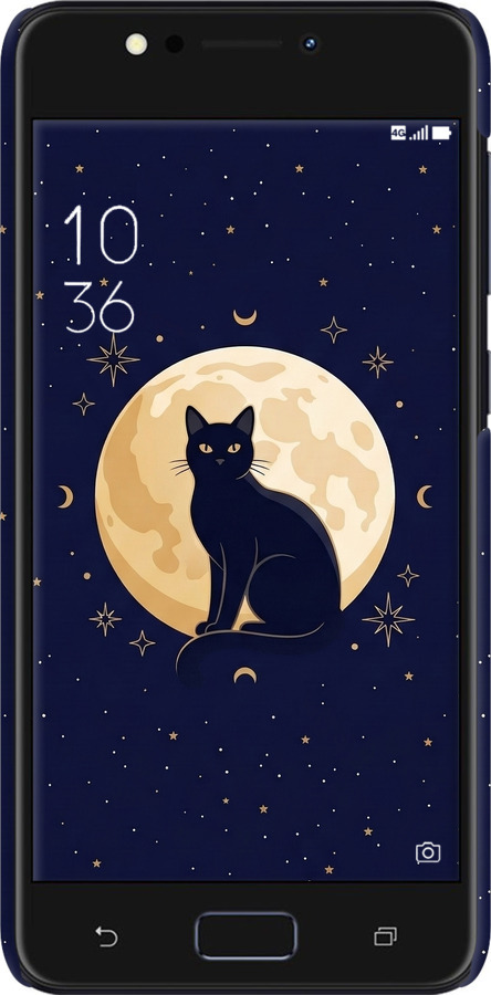3D пластиковый матовый чехол Cute Cat Celestial/Witchy для Asus ZenFone 4 Max ZC520KL - 6787m-1242 изображение 