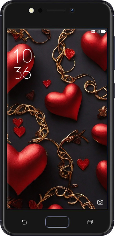 Силиконовый чехол Сердечки для Asus ZenFone 4 Max ZC520KL - 5831u-1242 изображение 