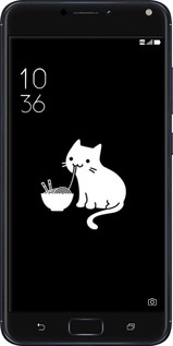 Силиконовый чехол С милым котом на черном фоне для Asus ZenFone 4 Max ZC554KL - 6528u-1035 изображение 