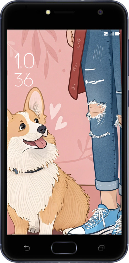 Силиконовый чехол Корги 3 для Asus ZENFONE 4 SELFIE / ZD553KL - 6707u-1241 изображение 