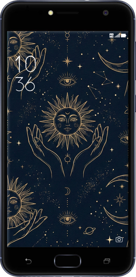 Силіконовий чехол Celestial Harmony: Sun & Moon Gold Mystic Pattern для Asus ZENFONE 4 SELFIE / ZD553KL - 6778u-1241 изображение 