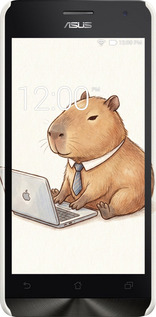 3D пластиковый глянцевый чехол Funny Capybara CEO Working для Asus Zenfone 5 - 6777c-81 изображение 