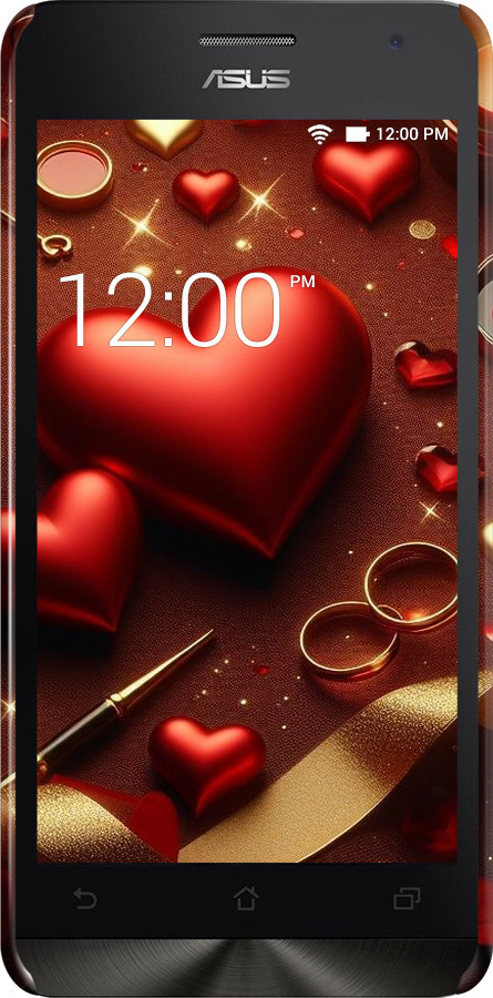 3D пластиковий глянцевий чехол Сердечки v3 для Asus Zenfone 5 - 5833c-81 изображение 