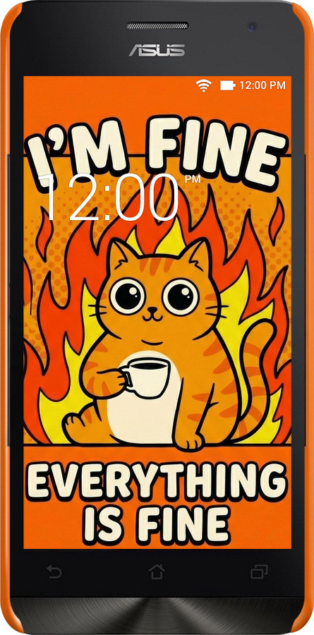 3D пластиковый глянцевый чехол Funny Cat для Asus Zenfone 5 - 6786c-81 изображение 