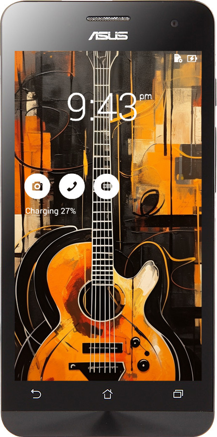 Силиконовый чехол Чехол для телефона Оранжевая Гитара для Asus Zenfone 5 - 5934u-81 изображение 