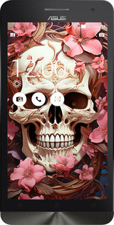 Силиконовый чехол Череп в розовых цветах для Asus ZenFone 6 A600CG - 5965u-143 изображение 