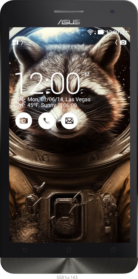 Силіконовий чехол Єнот-австронавт для Asus ZenFone 6 A600CG - 5581u-143 изображение 