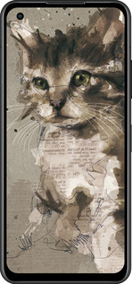 Силиконовый чехол Котёнок из пятен и линий для Asus Zenfone 9 - 119u-2842 изображение 