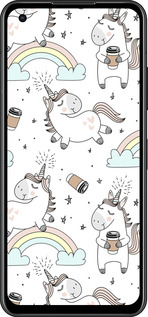 Силиконовый чехол Единорог и кофе для Asus Zenfone 9 - 4661u-2842 изображение 