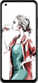 Силіконовий чехол Дівчина з келихом для Asus Zenfone 9 - 4662u-2842 изображение 