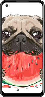 Силиконовый чехол Мопс и арбуз для Asus Zenfone 9 - 4665u-2842 изображение 