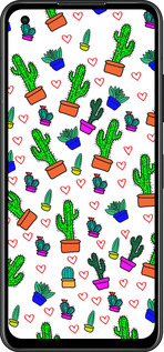 Силиконовый чехол Кактусы 4 для Asus Zenfone 9 - 4856u-2842 изображение 