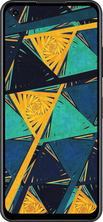 Силиконовый чехол Арт, абстракция, желтый, синий для Asus Zenfone 9 - 5382u-2842 изображение 