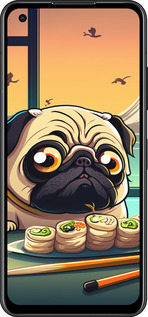 Силиконовый чехол Мопс и суши для Asus Zenfone 9 - 5588u-2842 изображение 