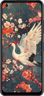 Силиконовый чехол Сакура и аист для Asus Zenfone 9 - 6108u-2842 изображение 