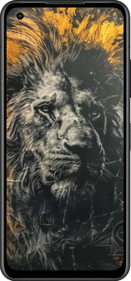 Силиконовый чехол Лев в золотых красках для Asus Zenfone 9 - 6155u-2842 изображение 
