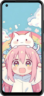 Силиконовый чехол Девочка аниме радуга для Asus Zenfone 9 - 6304u-2842 изображение 