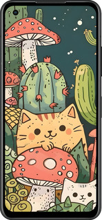Силиконовый чехол Коты грибы для Asus Zenfone 9 - 6321u-2842 изображение 