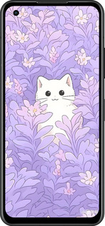 Силіконовий чехол Котик в цветах для Asus Zenfone 9 - 6390u-2842 изображение 