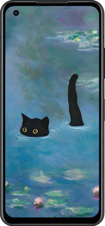 Силиконовый чехол С изображением кота и водяной лилии Monet для Asus Zenfone 9 - 6519u-2842 изображение 