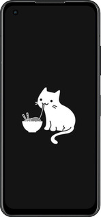 Силиконовый чехол С милым котом на черном фоне для Asus Zenfone 9 - 6528u-2842 изображение 