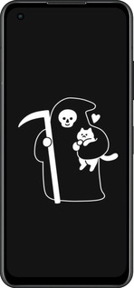 Силиконовый чехол Минималистичный арт: смерть и кошка для Asus Zenfone 9 - 6529u-2842 изображение 