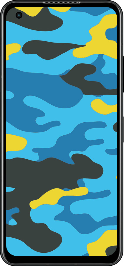 Силиконовый чехол Желто-голубой камуфляж для Asus Zenfone 9 - 1084u-2842 изображение 