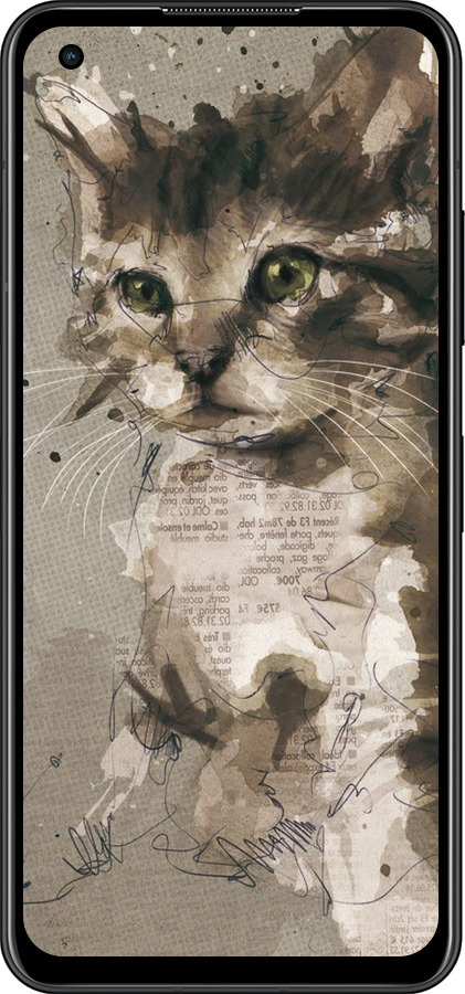 Силиконовый чехол Котёнок из пятен и линий для Asus Zenfone 9 - 119u-2842 изображение 
