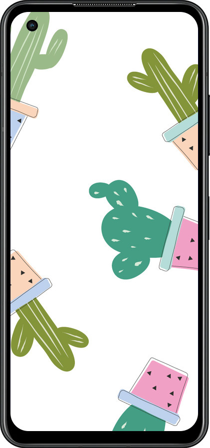 Силиконовый чехол Кактусы в горшочках для Asus Zenfone 9 - 3968u-2842 изображение 