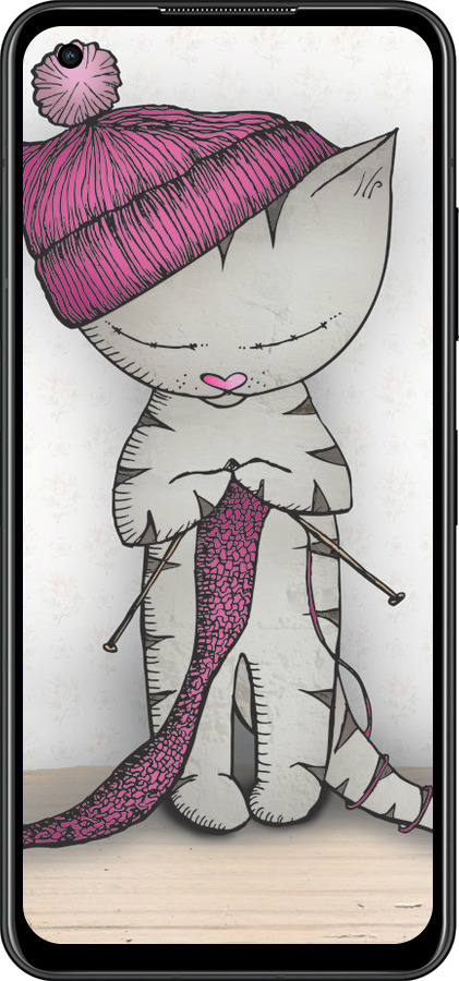 Силиконовый чехол Кошка рукодельница для Asus Zenfone 9 - 4056u-2842 изображение 