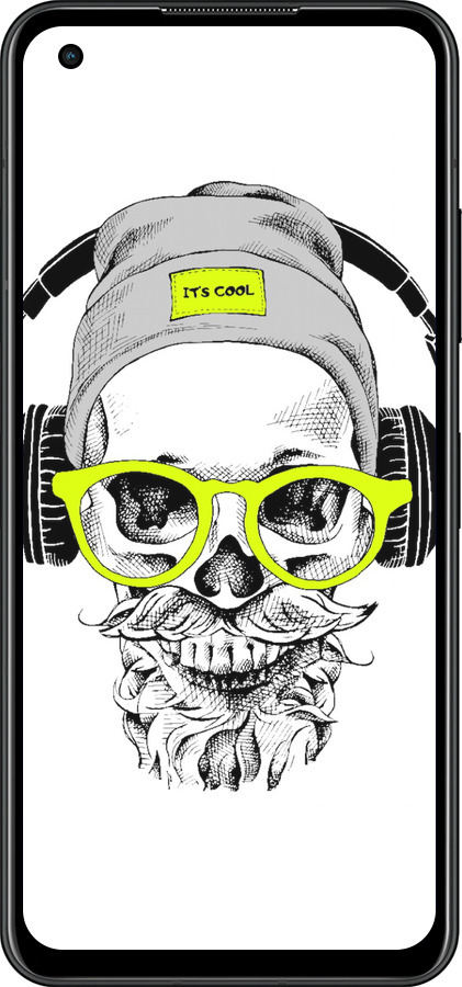 Силиконовый чехол Череп в очках и наушниках для Asus Zenfone 9 - 4144u-2842 изображение 