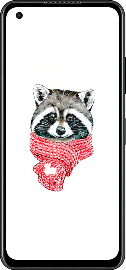 Силиконовый чехол Енот в шарфе для Asus Zenfone 9 - 4688u-2842 изображение 